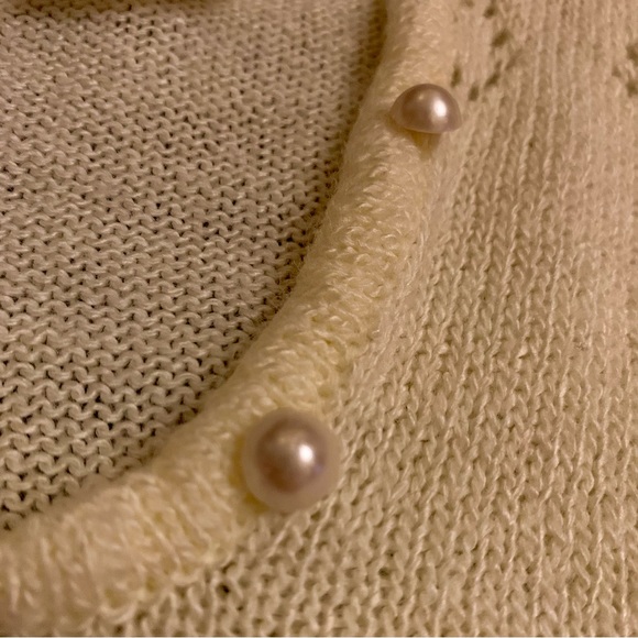 v i n t a g e :: Whimsical Pastel Eyelet Granny Knit Sweater - Picture 16 of 16